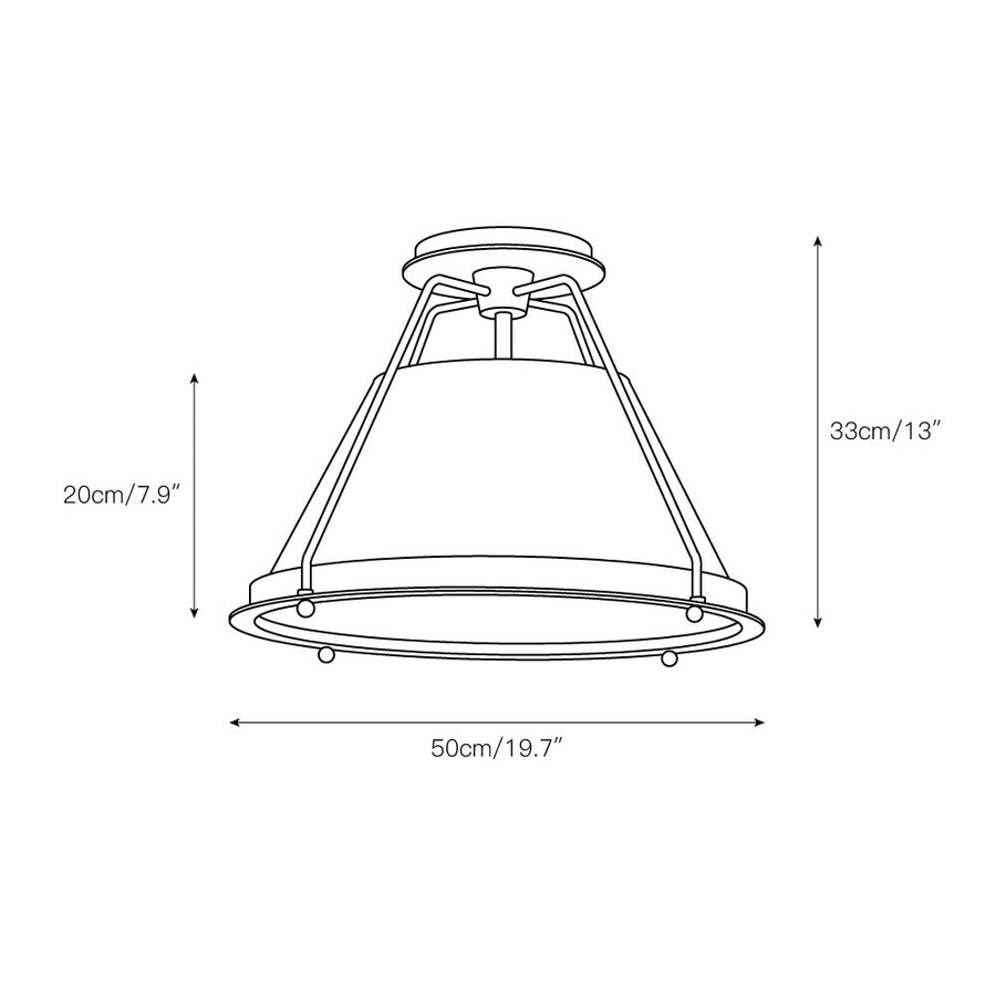 Shelton Flushmount Ceiling Lamp – detail 3 — Dimension drawings 1
