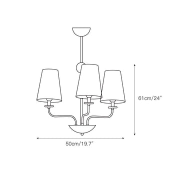 Siena Fabric Chandelier – detail 4 — Dimension drawings 2