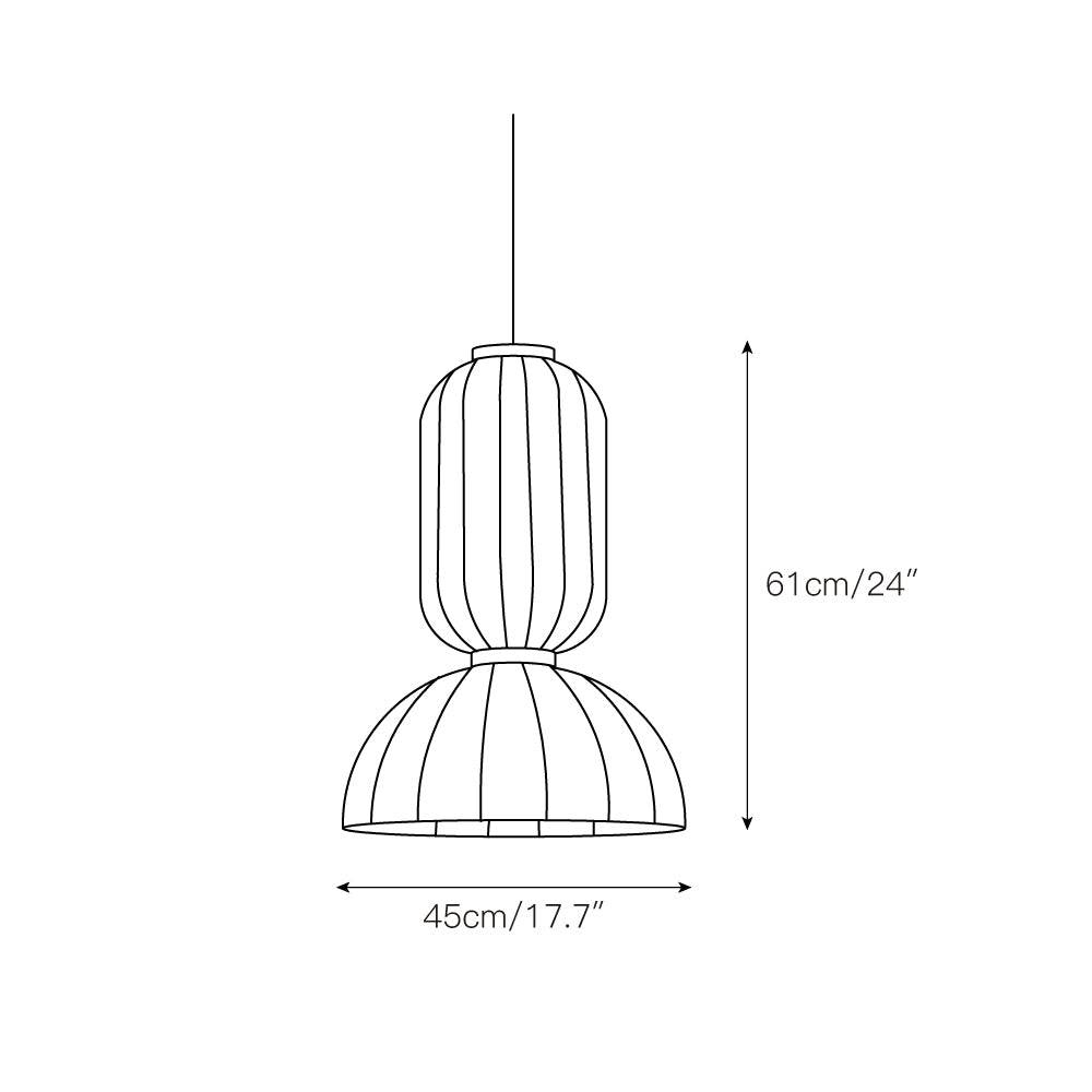 Lampe à suspension Formakami vers à soie