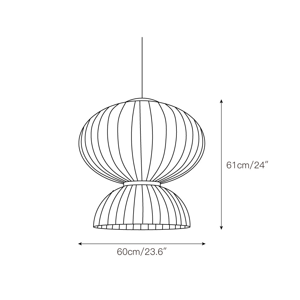 Lampe à suspension Formakami vers à soie