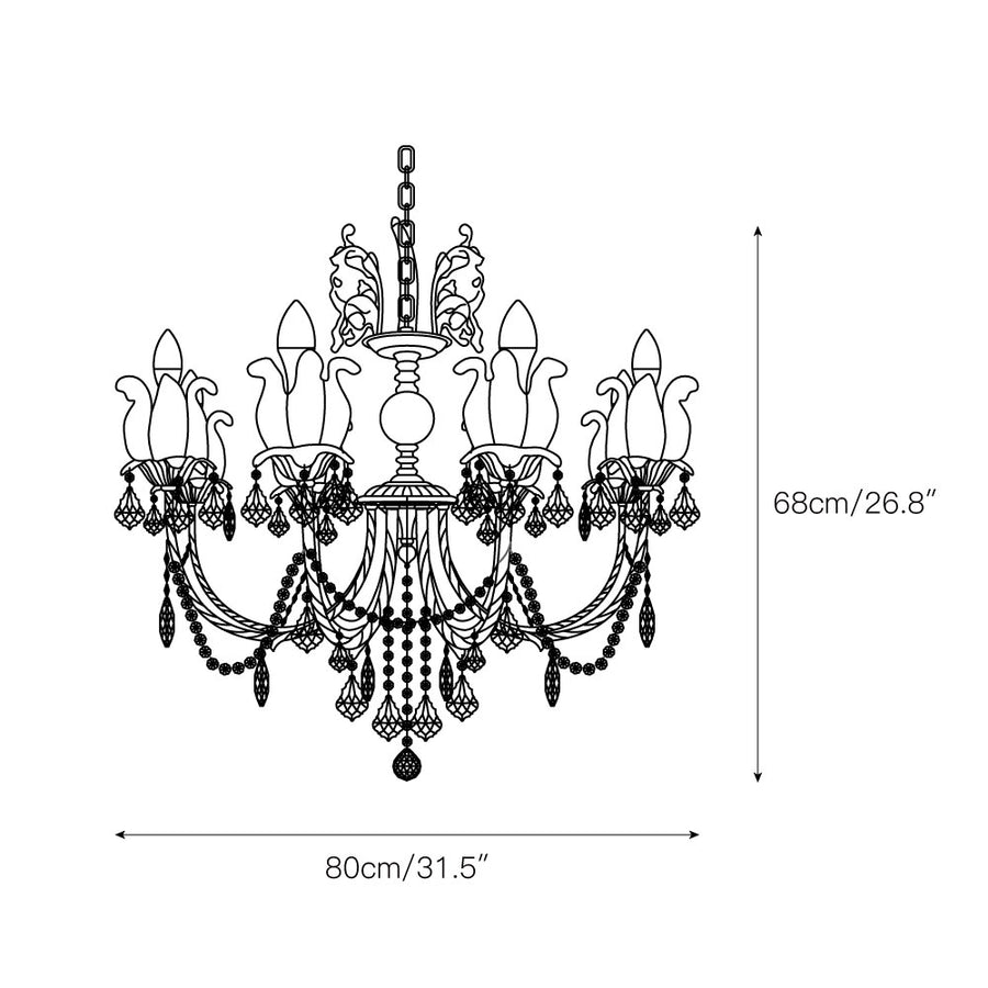 Silva Crystal Chandelier – detail 4 — Dimension drawings 2