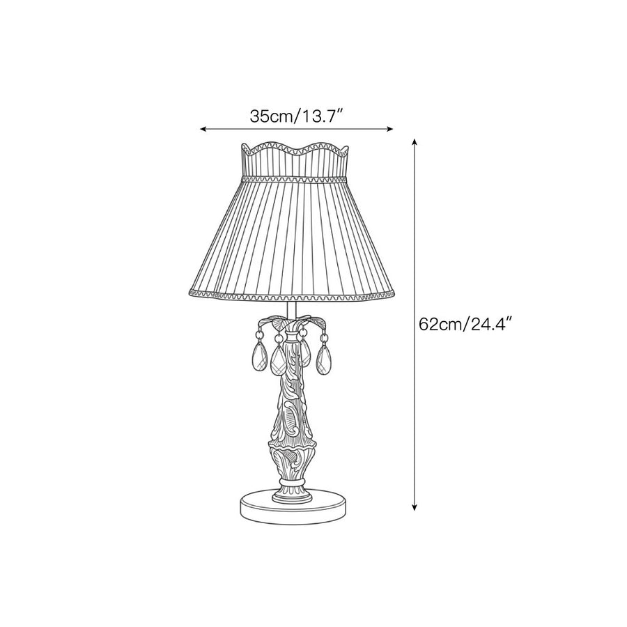 Sinclair Pleated Table Lamp — Dimension drawings 1