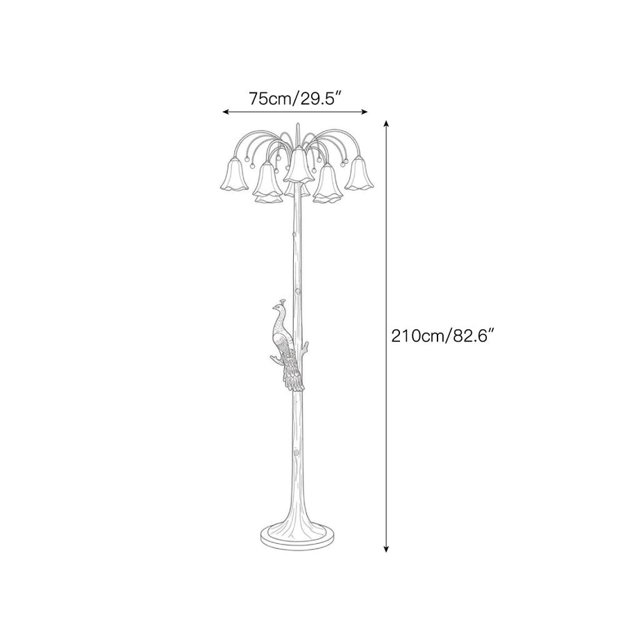 Sissinghurst Floral Floor Lamp — Dimension drawings 1