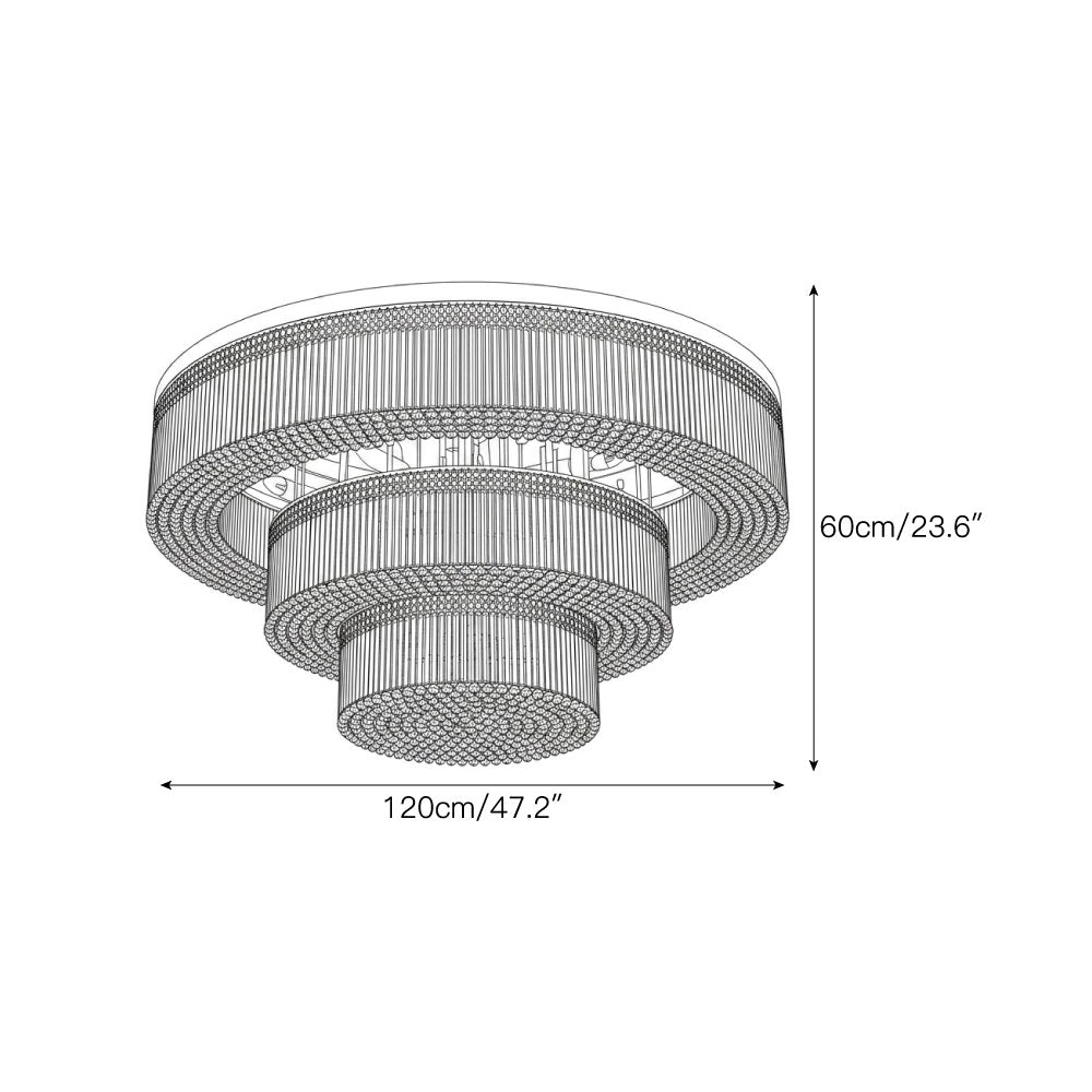 Snma Round Crystal Flush Mount Ceiling Light