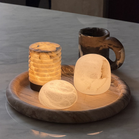 Free Gift Snowflake Alabaster Table Lamp (Built-in Battery)