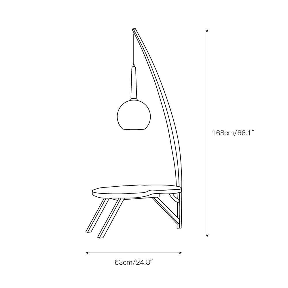 Lampadaire de rangement pour table basse en bois massif