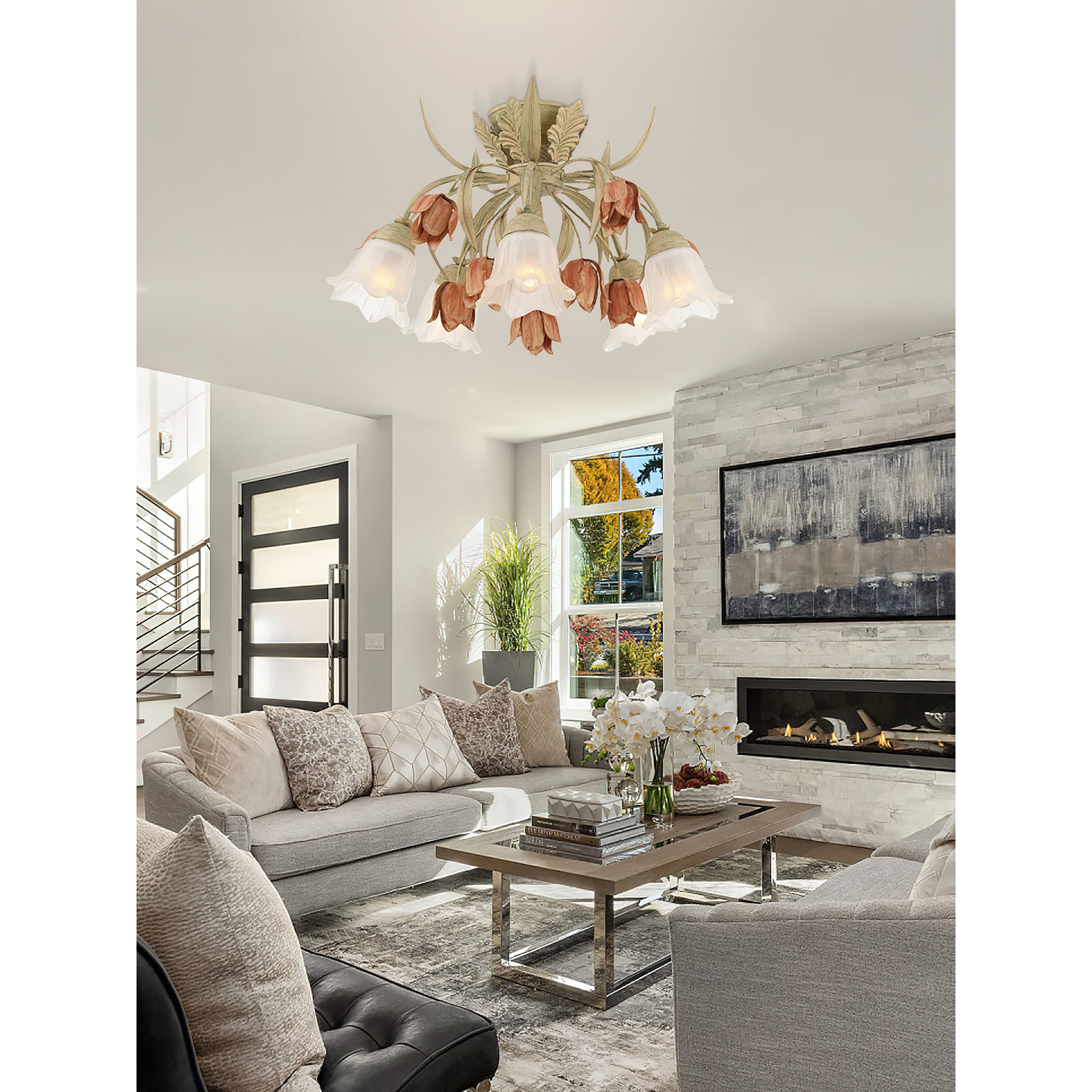 Southport Sage Rose Ceiling Lamp