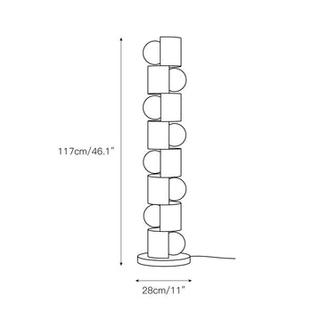Space Age Totem Floor Lamp – detail 3 — Dimension drawings 1