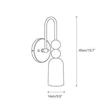Sphere & Stem Wall Sconce – detail 3 — Dimension drawings 1