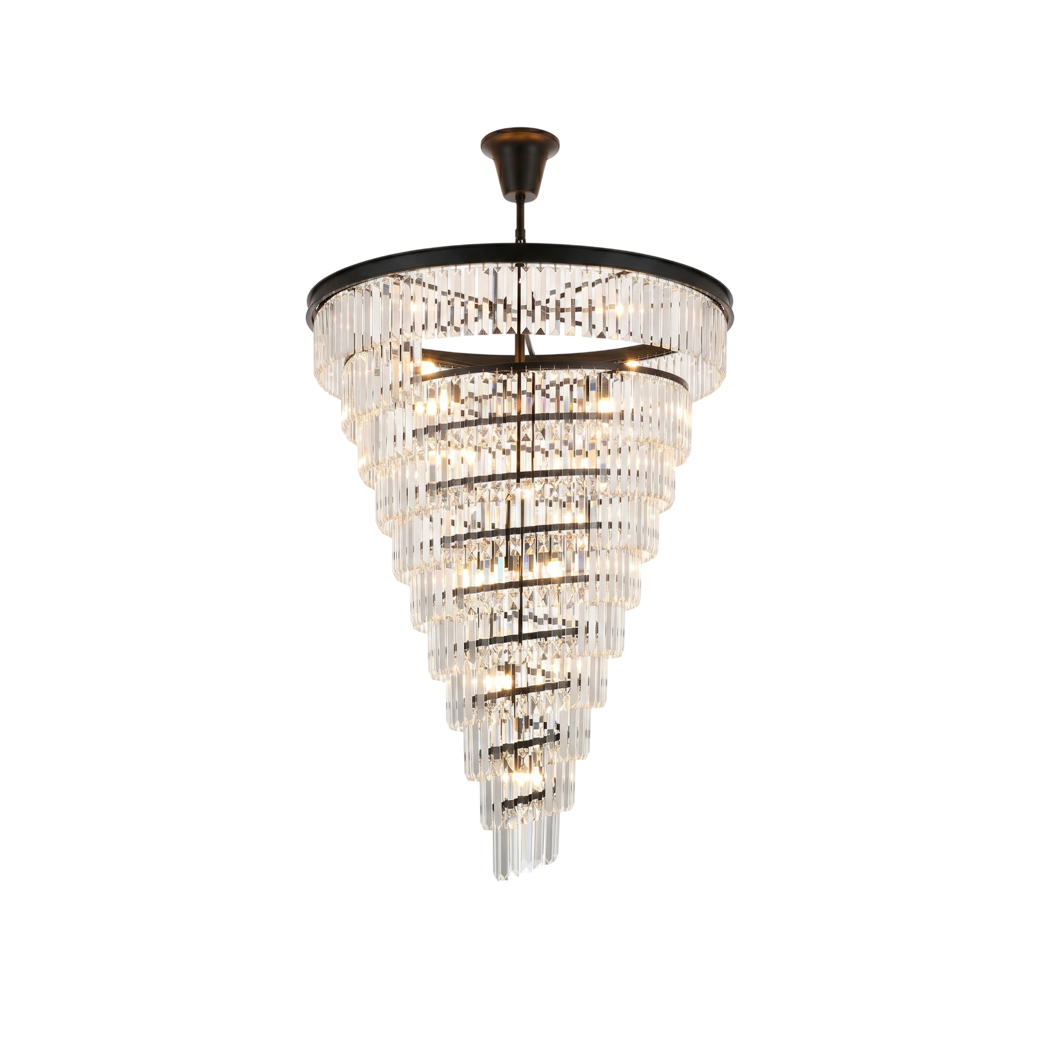 Spiral Tiered Layered Crystal Chandelier