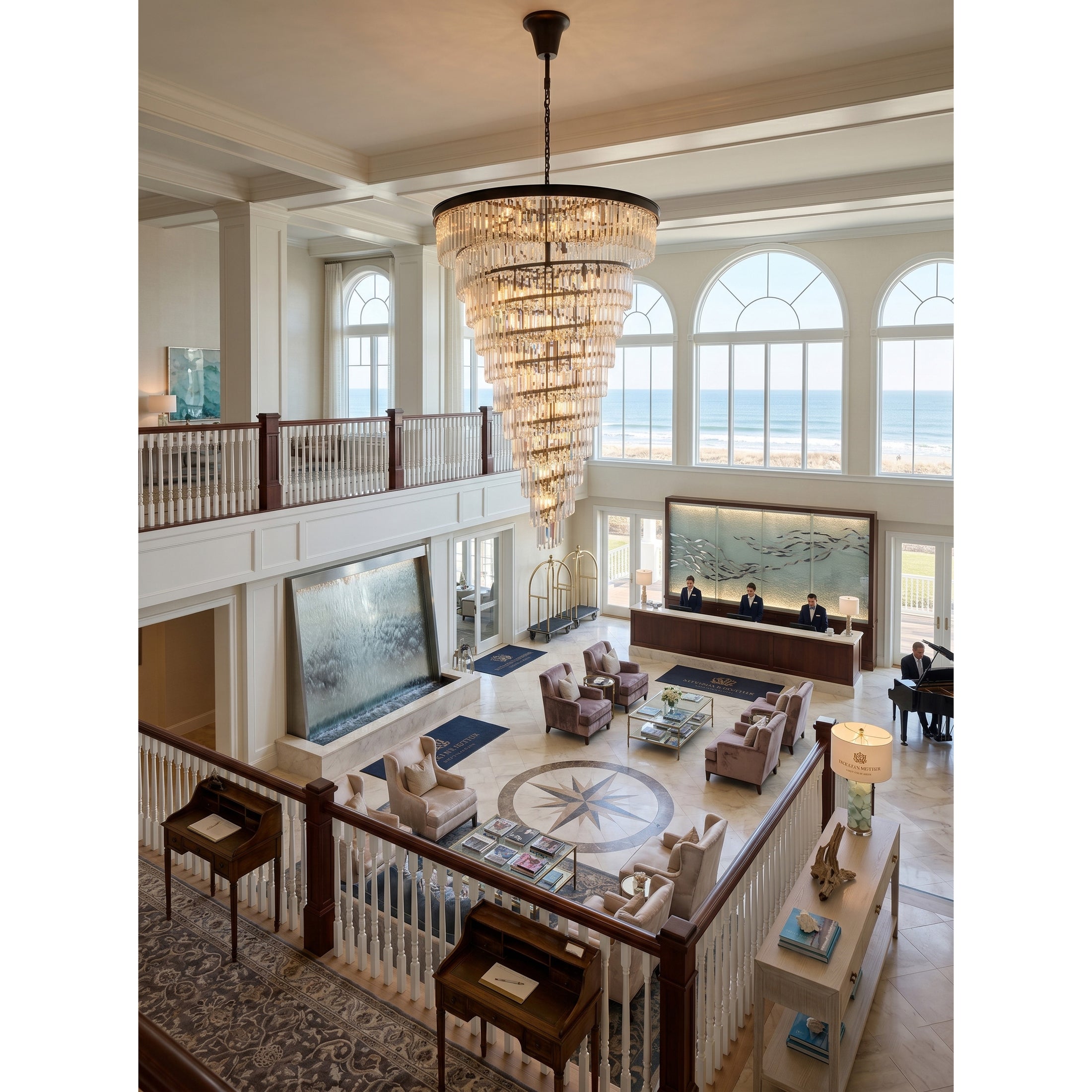 Spiral Tiered Layered Crystal Chandelier