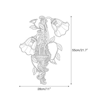 Springtide Bloom Wall Sconce – detail 4 — Dimension drawings 2