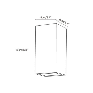 Square Marble Wall Lamp – detail 4 — Dimension drawings 2