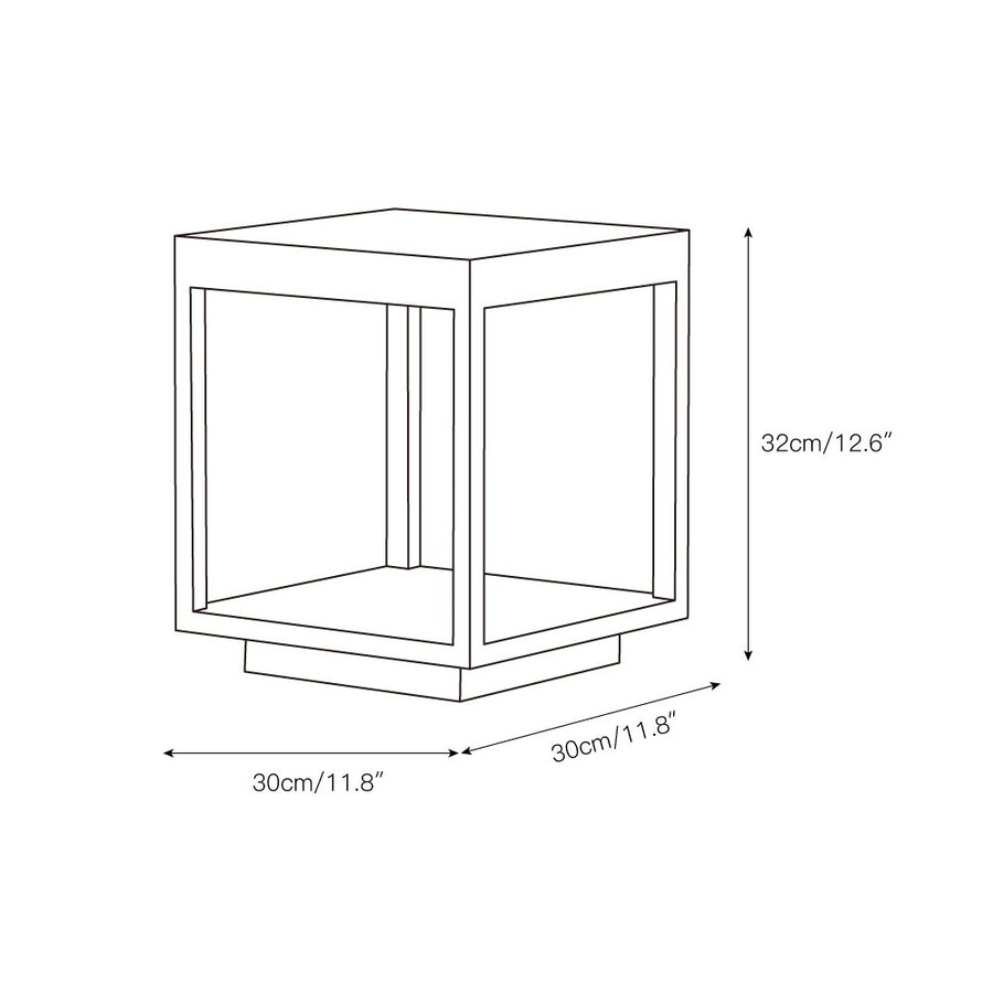Square Frame Fence Post Outdoor Light – detail 3 — Dimension drawings 1