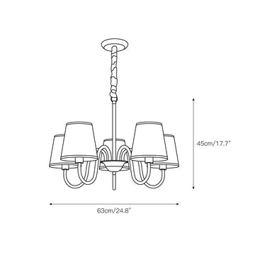 Aged Stacey Chandelier – detail 4 — Dimension drawings 2
