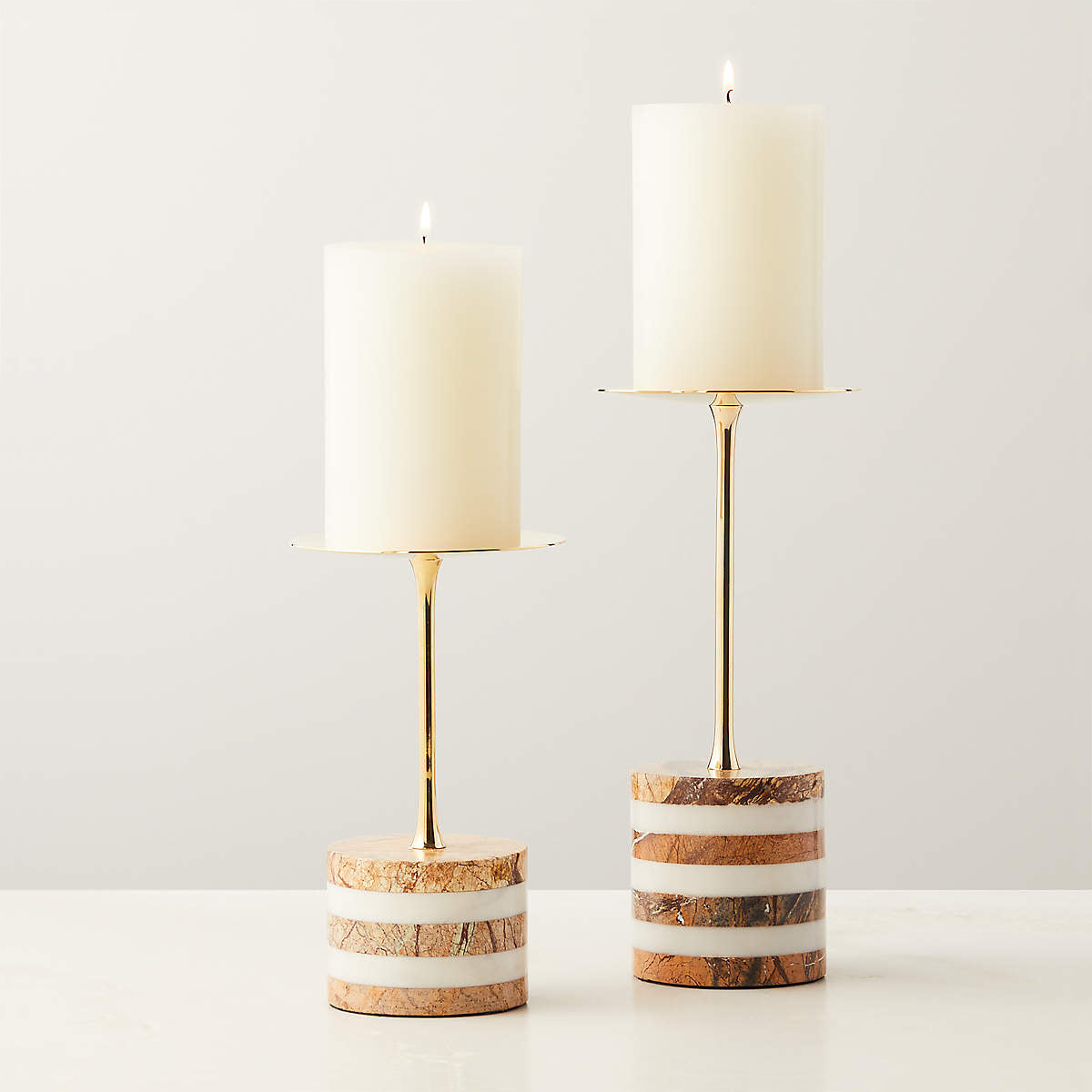 Stacked Marble Candle Stand