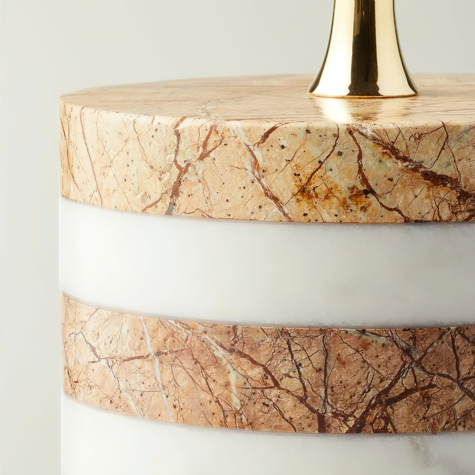 Stacked Marble Candle Stand