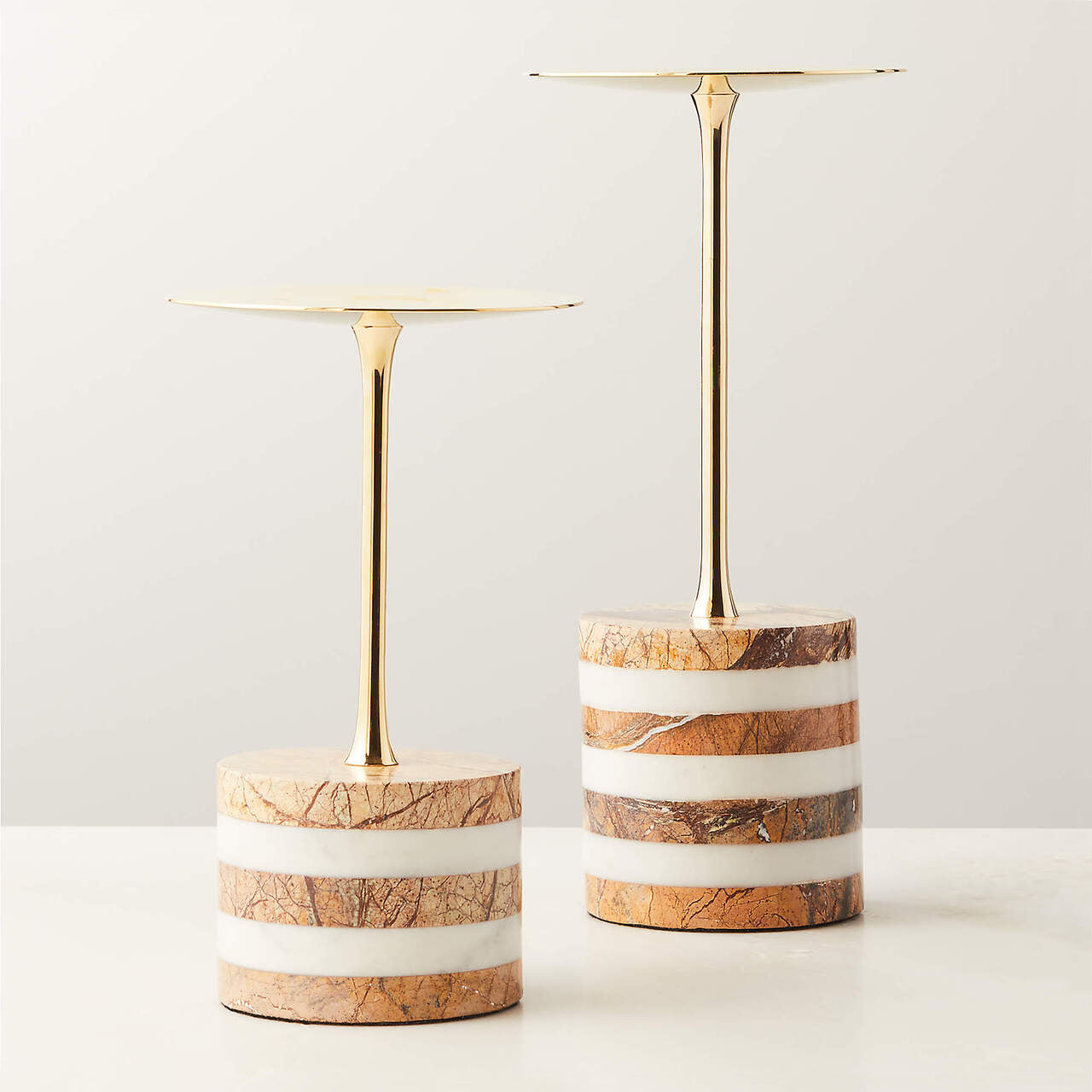 Stacked Marble Candle Stand