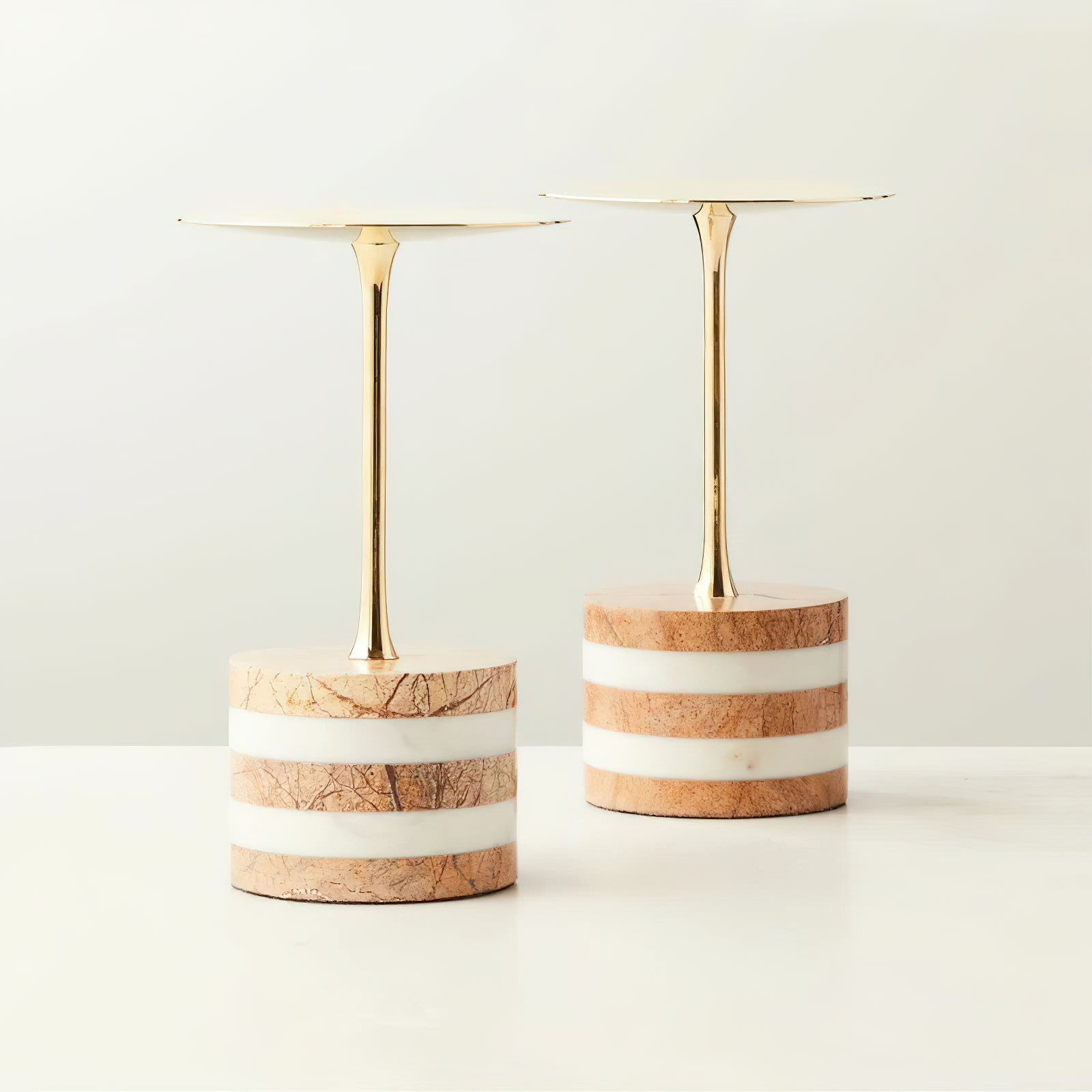 Stacked Marble Candle Stand