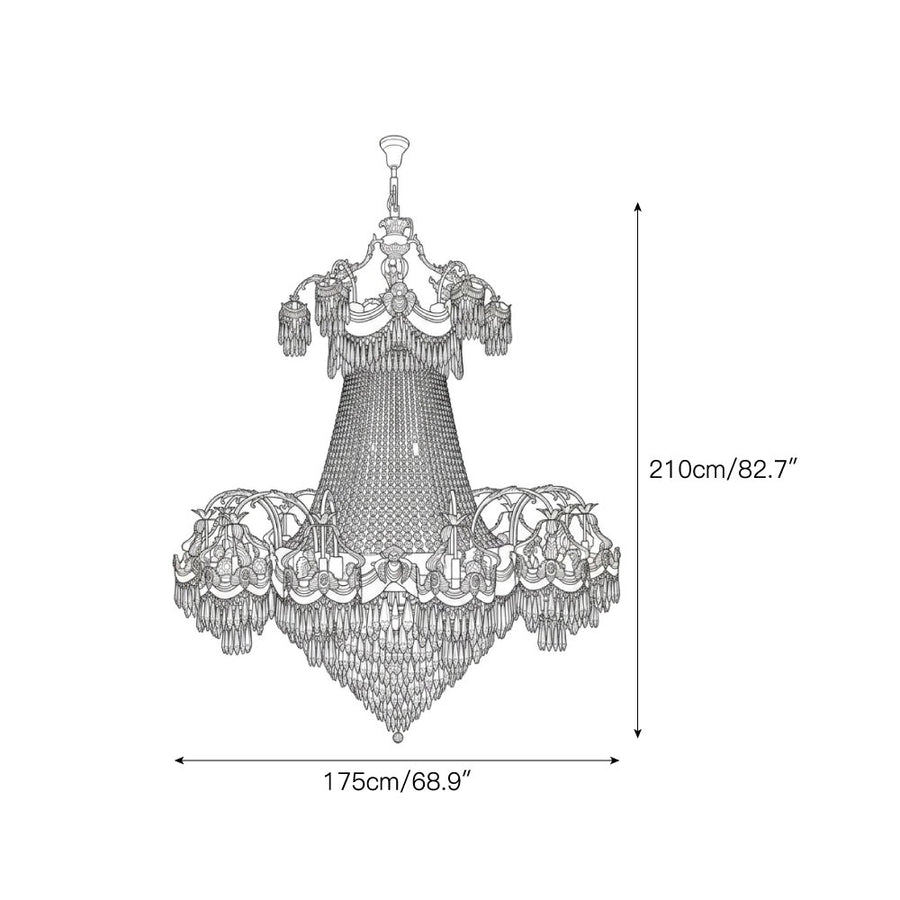 Stained Crystal Chandelier – detail 3 — Dimension drawings 1