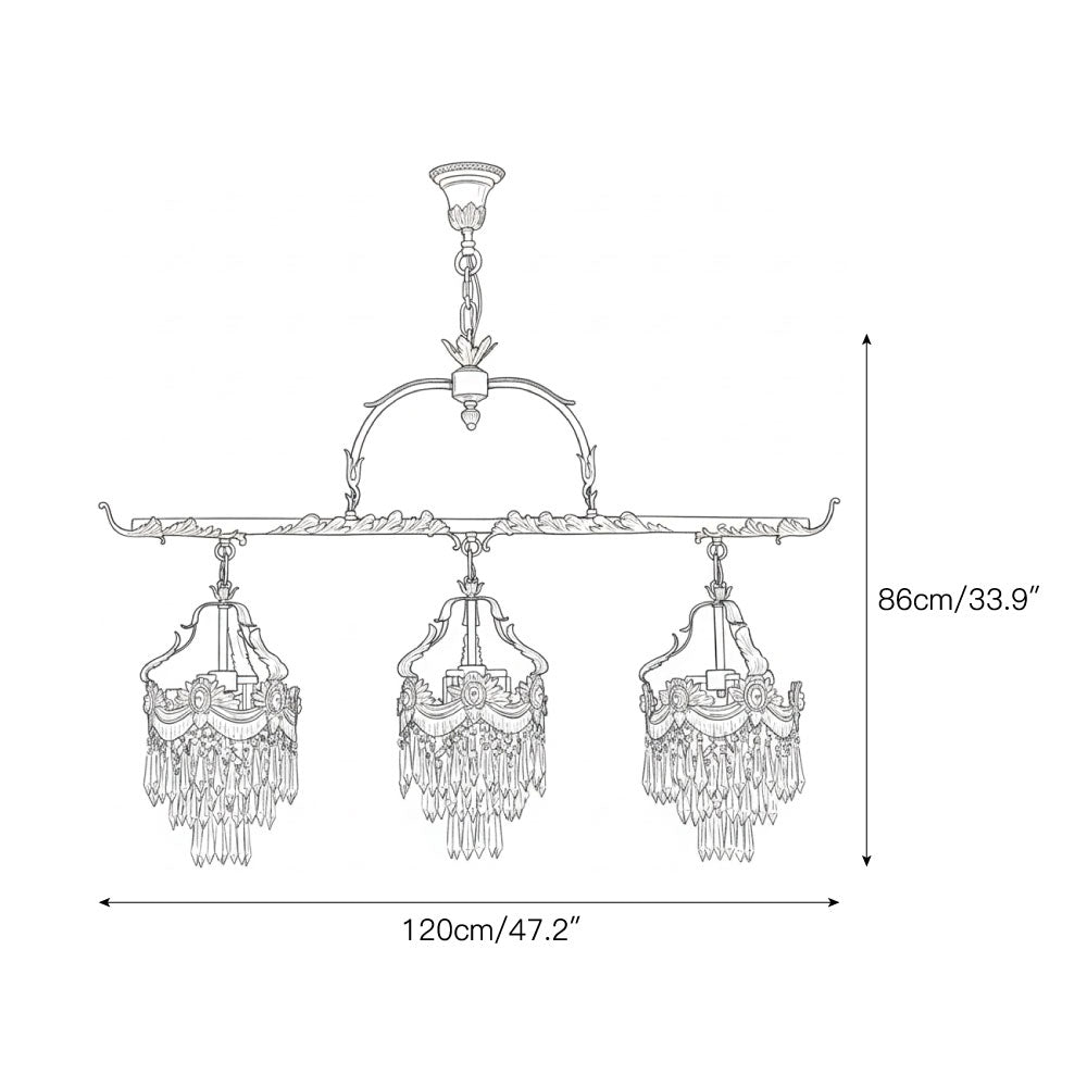 Stained Crystal Linear Pendant Lamp