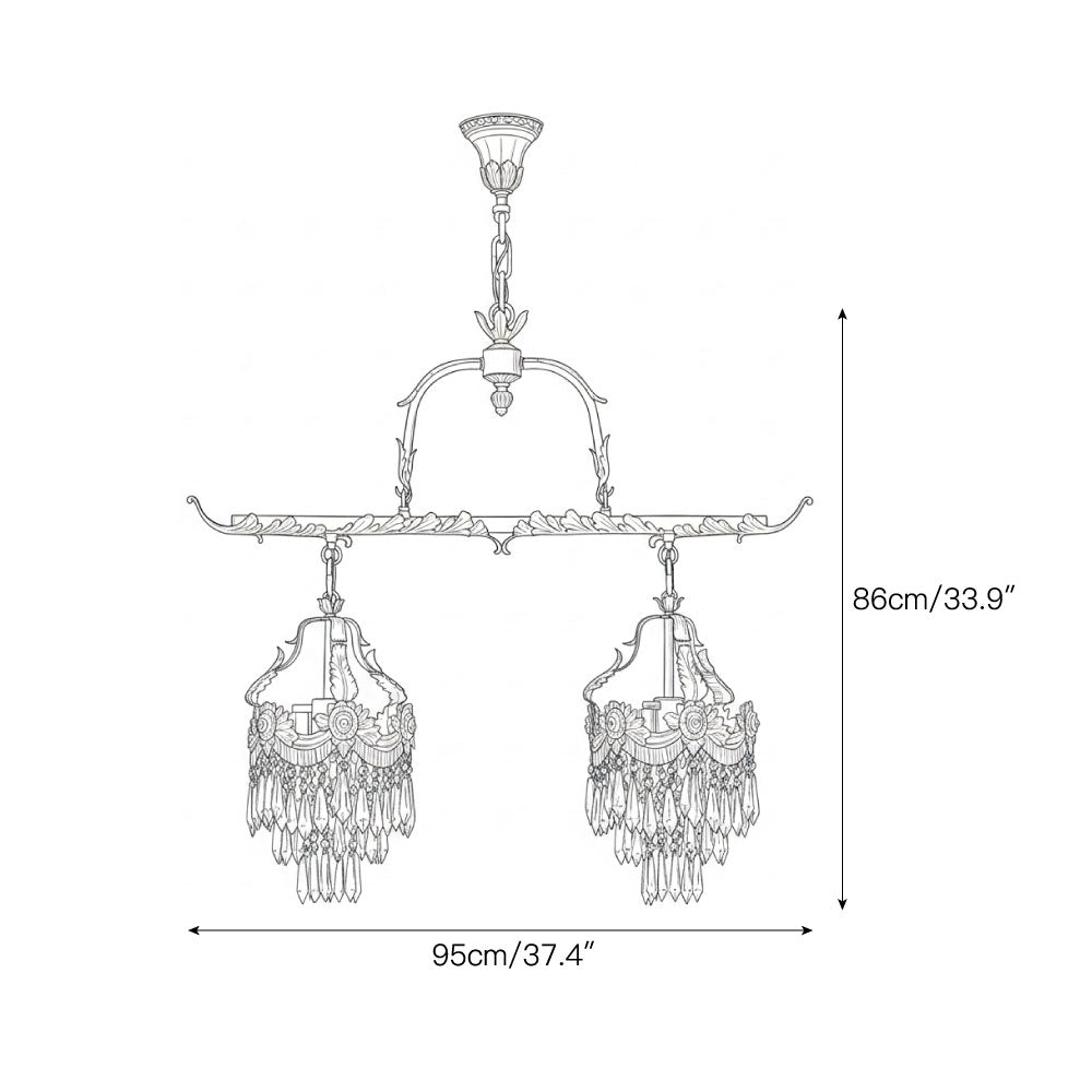 Stained Crystal Linear Pendant Lamp