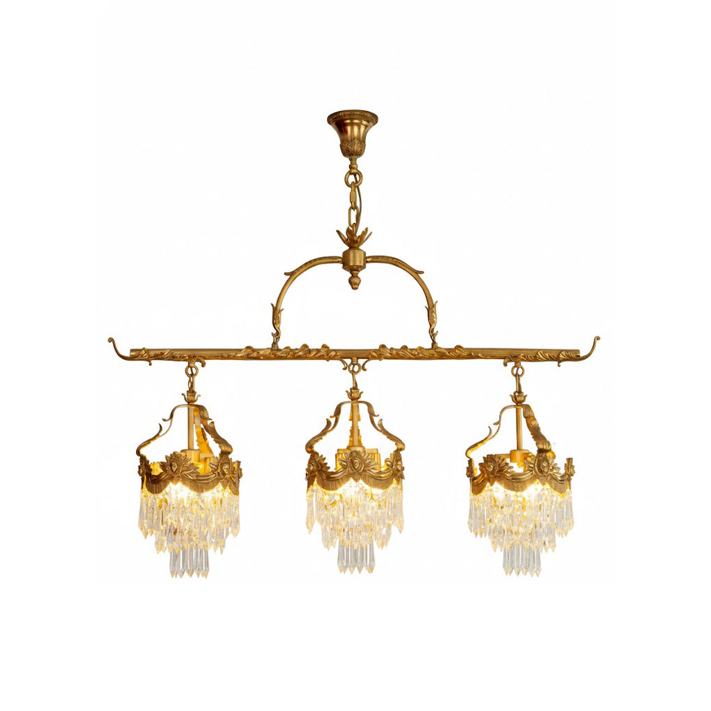 Stained Crystal Linear Pendant Lamp