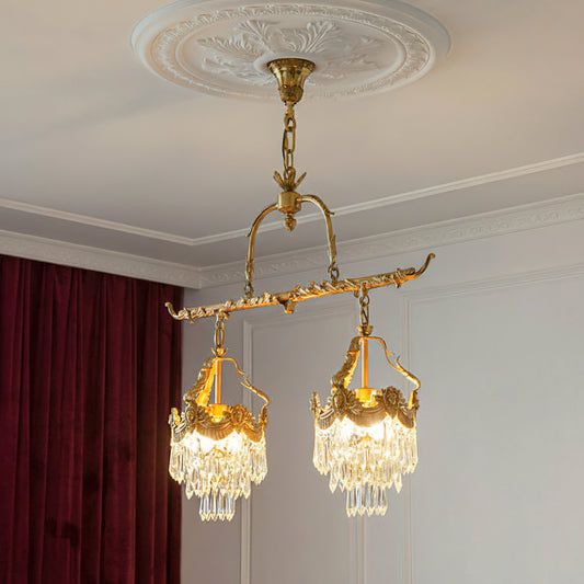 Stained Crystal Linear Pendant Lamp