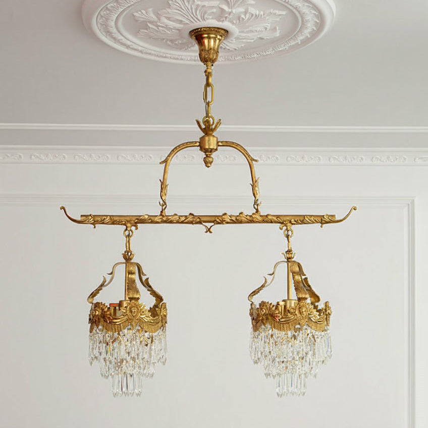 Stained Crystal Linear Pendant Lamp