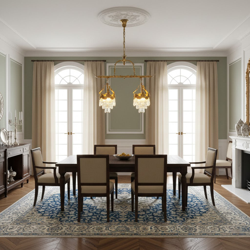 Stained Crystal Linear Pendant Lamp