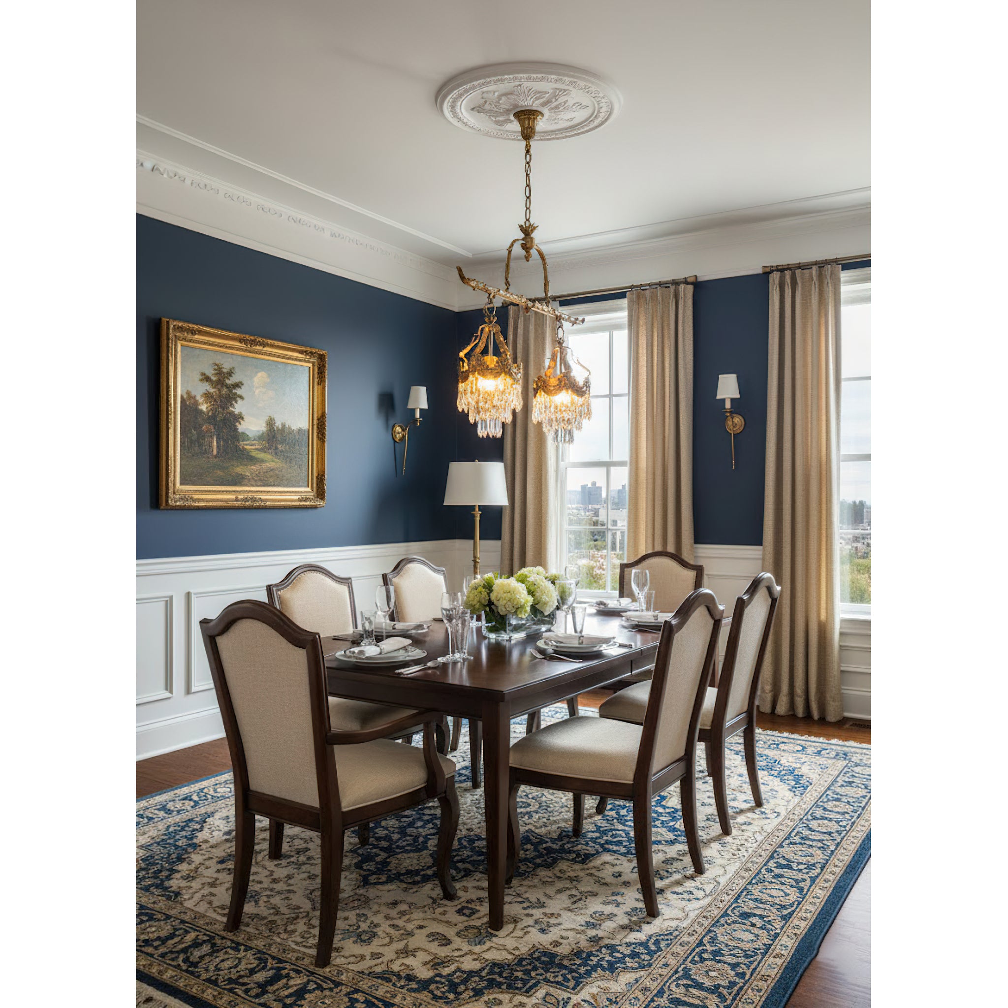 Stained Crystal Linear Pendant Lamp