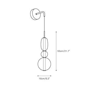 Stained Glass Wall Lamp – detail 4 — Dimension drawings 2