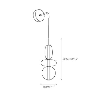 Stained Glass Wall Lamp – detail 5 — Dimension drawings 3