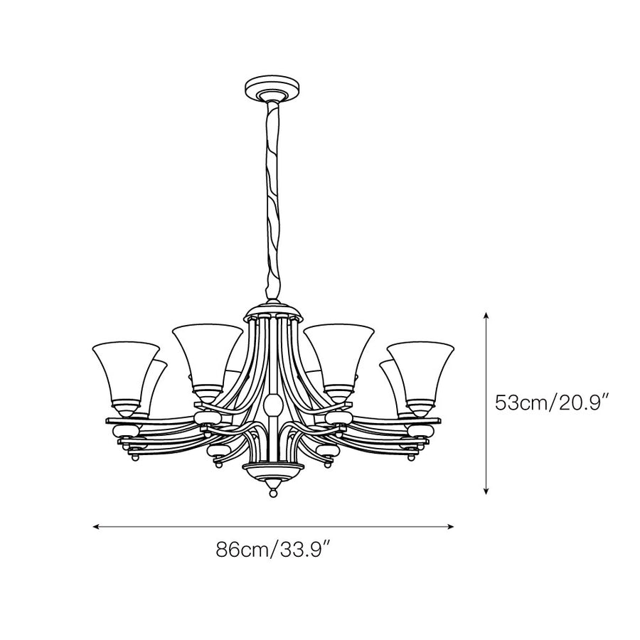 Stanford Glass Chandelier – detail 3 — Dimension drawings 1