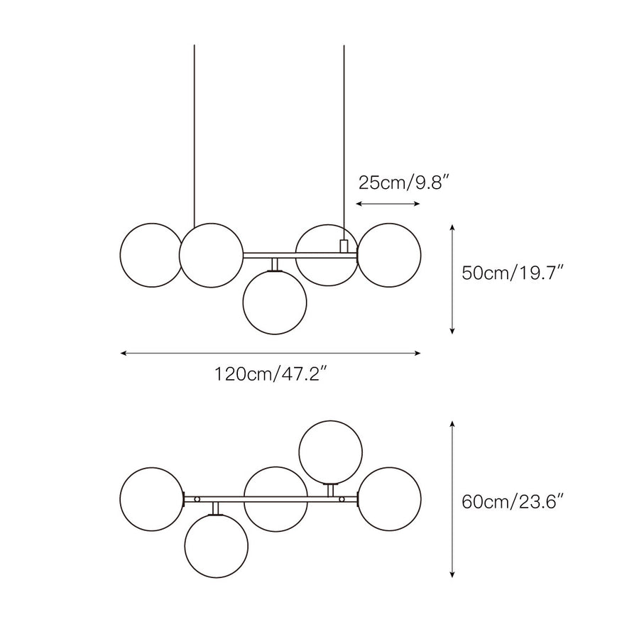 Starburst Chandelier – detail 3 — Dimension drawings 1