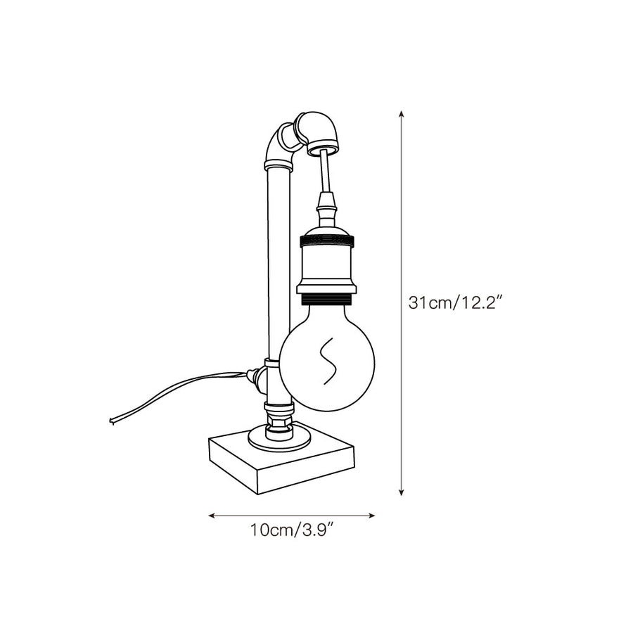 Steampunk Pipe Table Lamp – detail 3 — Dimension drawings 1