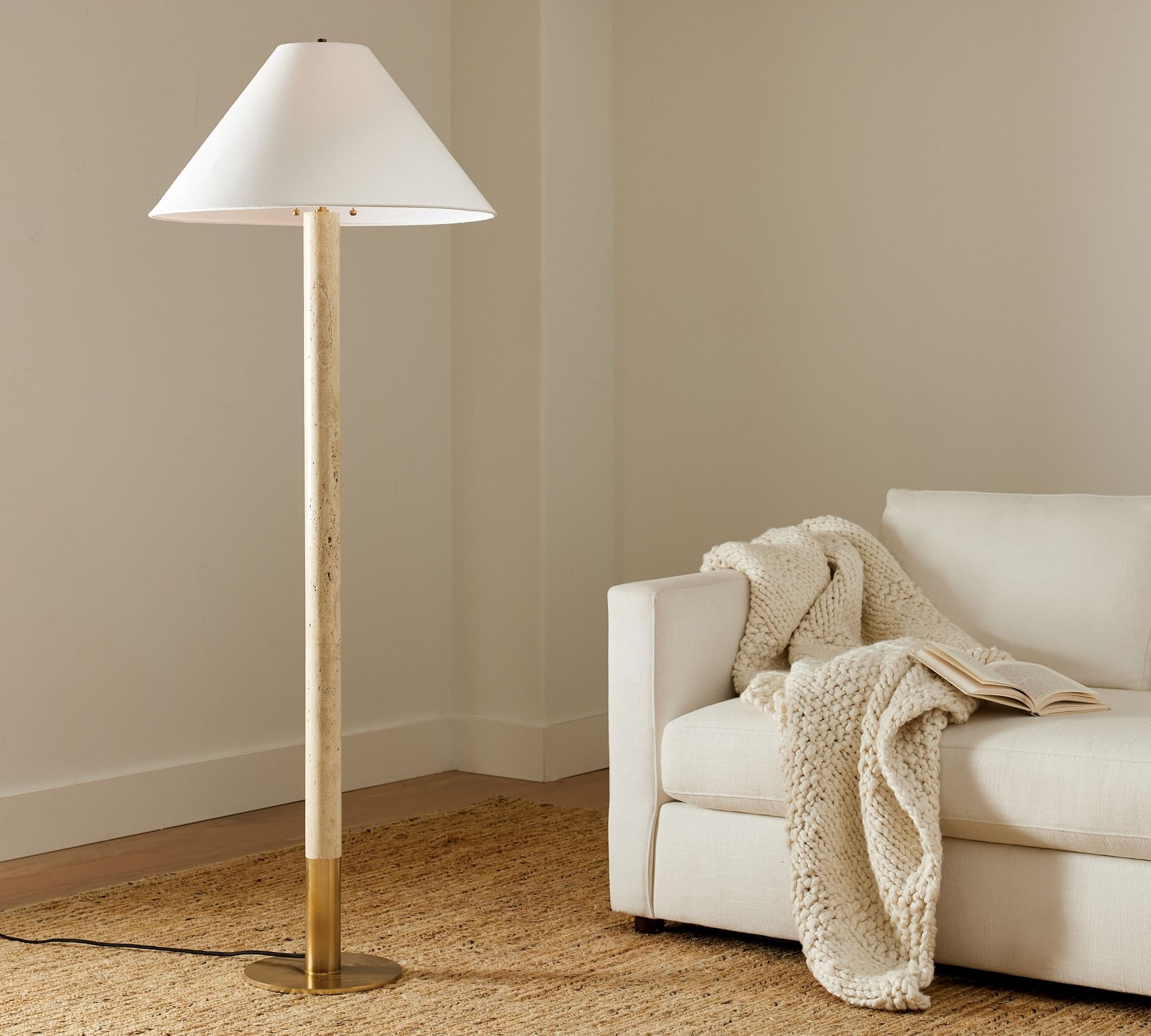 Sterling Travertine Floor Lamp