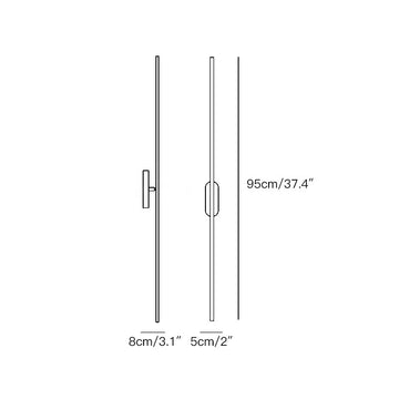 Stick Shaped Metal Sconce – detail 4 — Dimension drawings 2