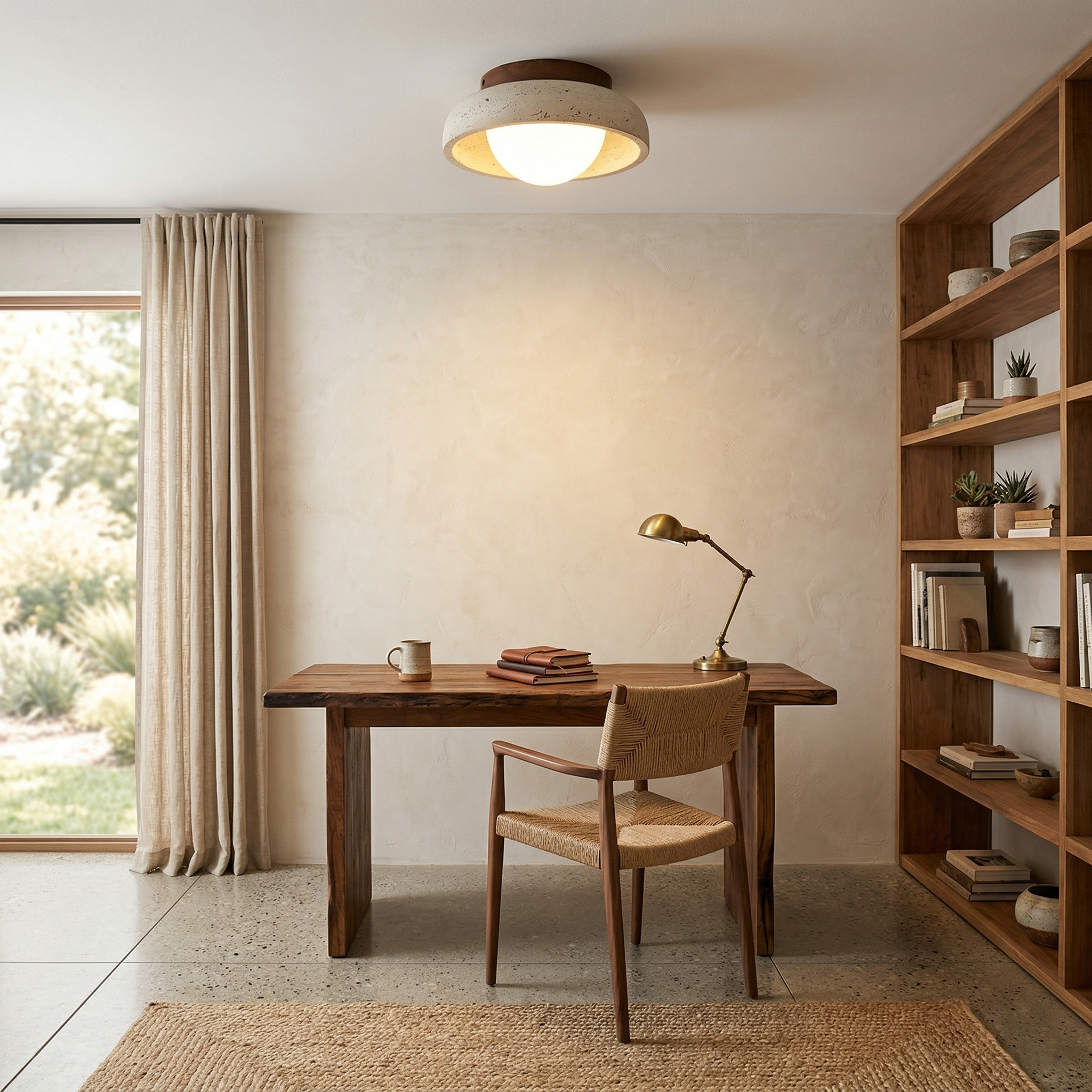 Piedra Travertine Ceiling Lamp