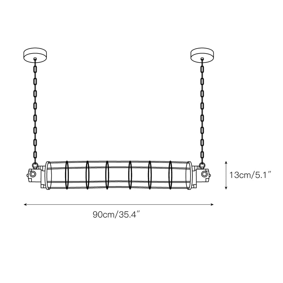 Strasbourg Tube Pendant Lamp – detail 3 — Dimension drawings 1
