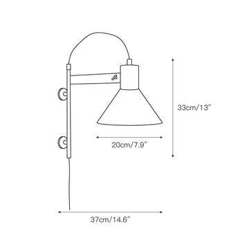 Studio Plug-In Wall Lamp – detail 3 — Dimension drawings 1