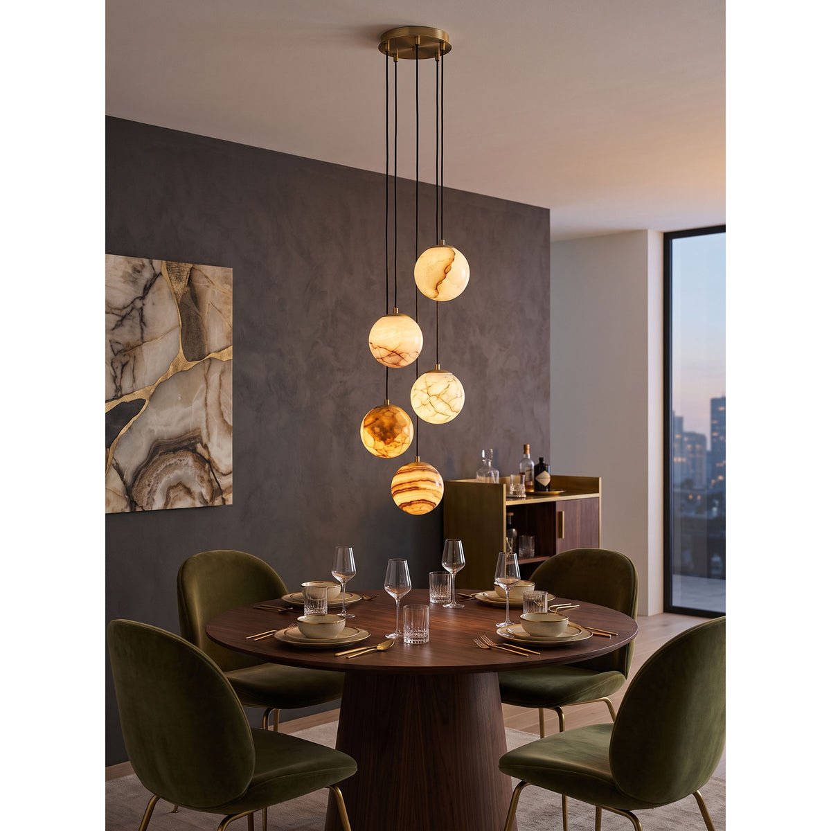Sultana Alabaster Cluster Chandelier
