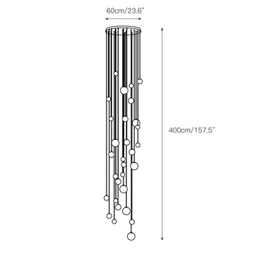 Sultana Alabaster Cluster Chandelier – detail 3 — Dimension drawings 1