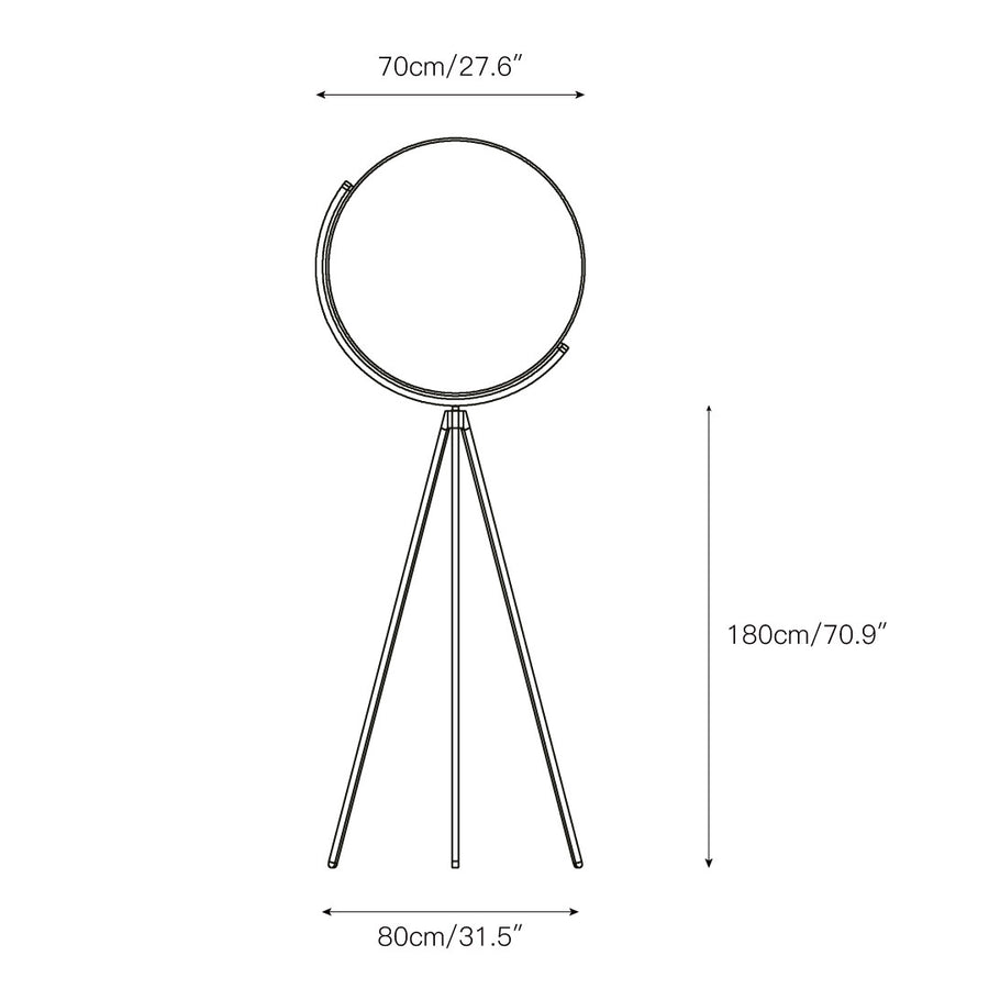 Lampada da Terra Tripode Eclipse — Dimension drawings 1