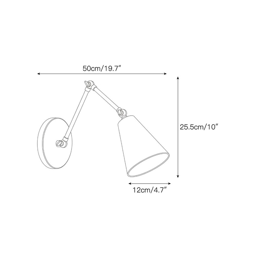 Sutter Swing-Arm Wall Sconce — Dimension drawings 1