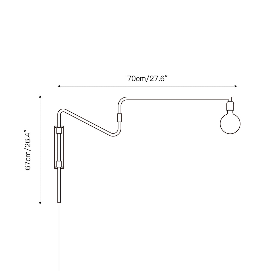 Swing Plug-in Wall Lamp – detail 3 — Dimension drawings 1