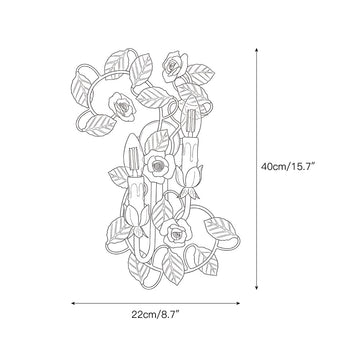 Symphony Rose Basket Sconce – detail 3 — Dimension drawings 1