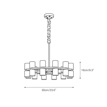 Tabitha Alabaster Chandelier – detail 3 — Dimension drawings 1