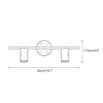 Taylor Adjustable Head Wall/Ceiling Lamp – detail 3 — Dimension drawings 1