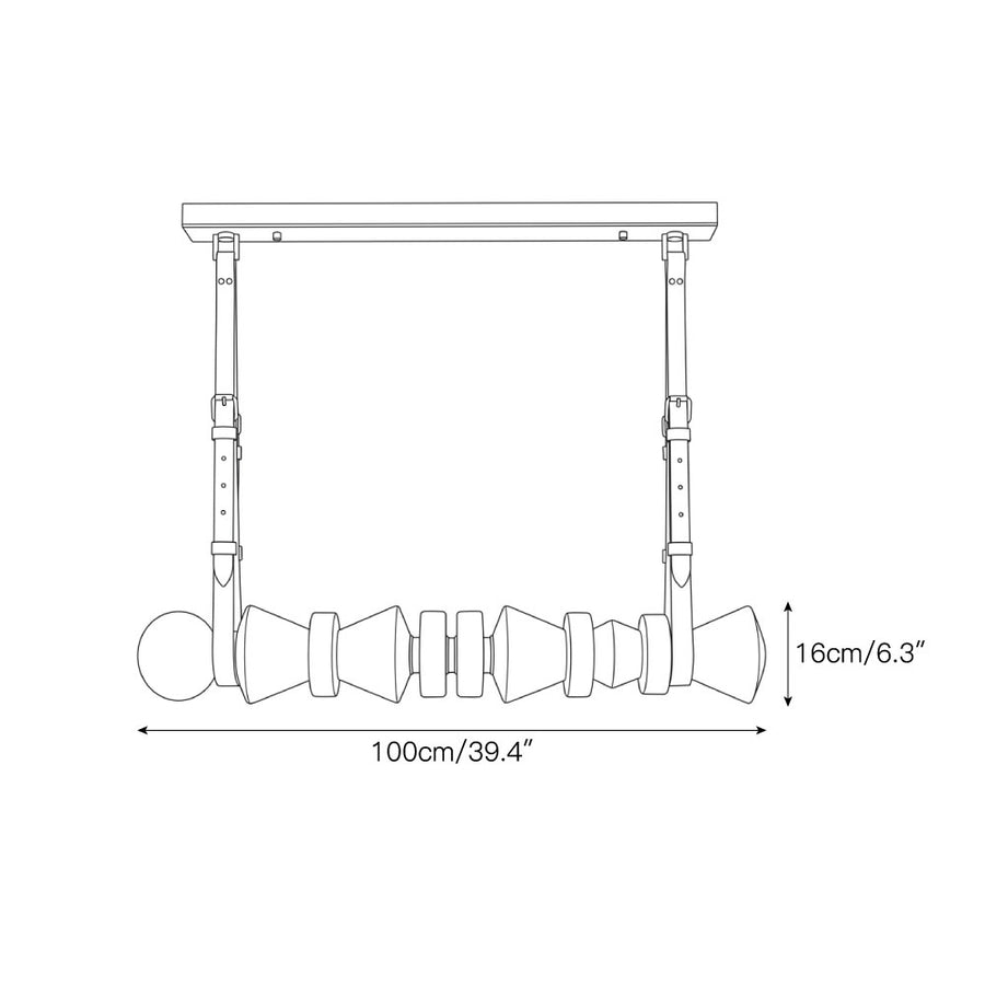 Tervaine Alabaster Chandelier – detail 4 — Dimension drawings 2